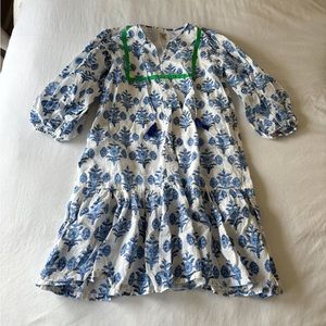 Summer Hydrangea Block Print Dress